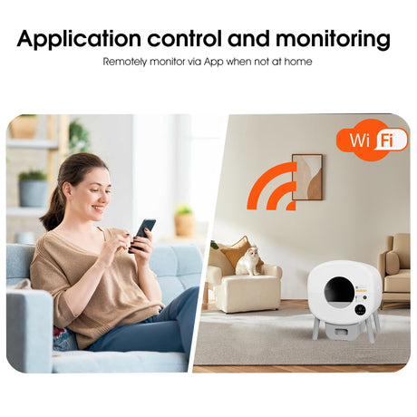 Automatic Smart Cat Litter Box, Large Capacity Self-Cleaning Litter Box with Infrared/Gravity/Ambient Light Function(Model B) - V.I.P Digital Presence