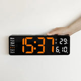 Wall Clock Digital Large LED Wall Mounted Remote Remote Control Date Week Temperature Clock Dual Alarms Gym Big Wall Clock - V.I.P Digital Presence