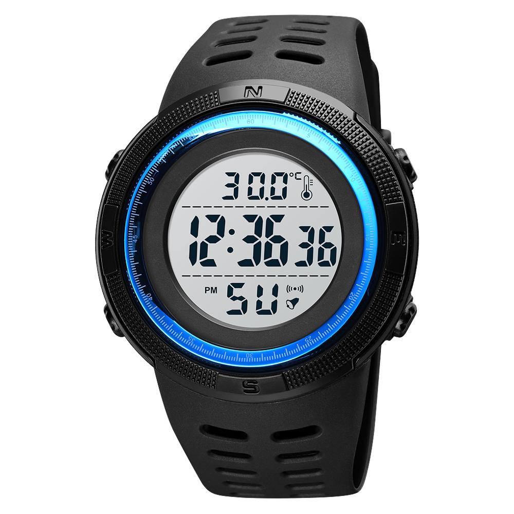 SKMEI 1681 Body Temperature Men's Watch Electronic 5Bar Waterproof Long Battery Life Alarm Clock LED Healthy Male Sport Watch - V.I.P Digital Presence