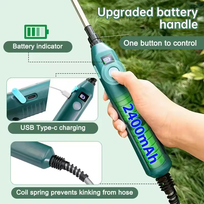 2400mAh Portable Electric Sprayer. 3 Nozzles, High - Pressure, for Garden Plant Watering - V.I.P Digital Presence