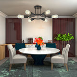 6 Light Modern Sputnik Lights Semi Flush Mount Ceiling Light Black Finished - V.I.P Digital Presence