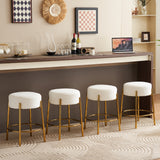 24 inch high circular bar stool, set of two - modern cushioned dining stool - including sturdy hardware support legs - V.I.P Digital Presence