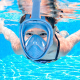 Máscara de buceo panorámica de 180 grados, cara completa, para natación, buceo con esnórquel, antivaho y antifugas para niños.