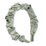 Multi color retro solid satin pleated hair compression headband - V.I.P Digital Presence