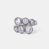 Stainless Steel Inlaid Zircon Bypass Ring - V.I.P Digital Presence