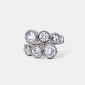 Stainless Steel Inlaid Zircon Bypass Ring - V.I.P Digital Presence
