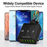 Cargador de teléfono móvil estándar coreano de carga rápida de 65 W, cargador de viaje con cabezal de carga rápida multipuerto de 6 USB 