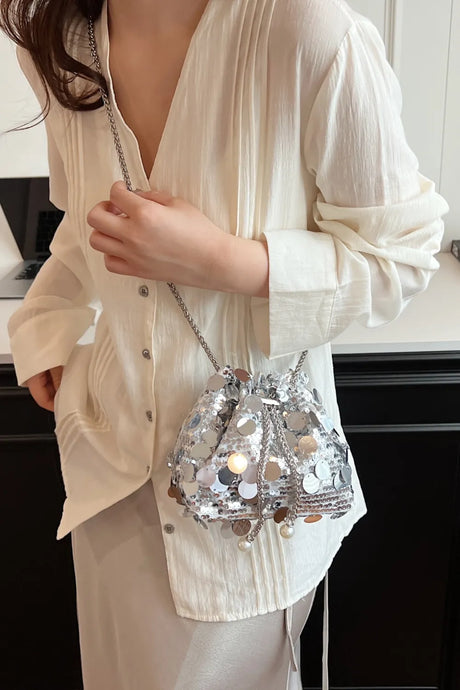 Drawstring Sequin Crossbody Bag - V.I.P Digital Presence