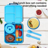 Kids' bento lunch bag: 1700ml containers with toppers, thermos, for school. - V.I.P Digital Presence