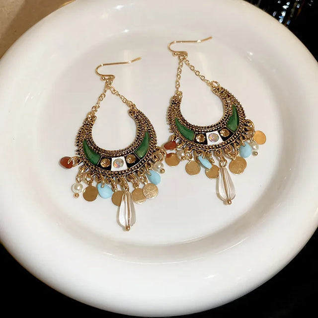 Rhinestone Resin Alloy Dangle Earrings - V.I.P Digital Presence