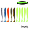 QXO 10 piezas/lote de señuelos blandos de silicona, 7 cm, 2 g, artículos para pesca en el mar, PVA Swimbait Wobblers, aparejos artificiales 