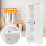 Storage Cabinet with Two Doors for Bathroom, Office, Adjustable Shelf, MDF Board, White - V.I.P Digital Presence