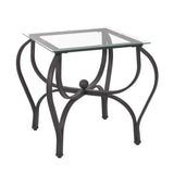 Tempered glass surface 3-piece coffee table decoration rectangular coffee table with 2 square end tables (country black) - V.I.P Digital Presence