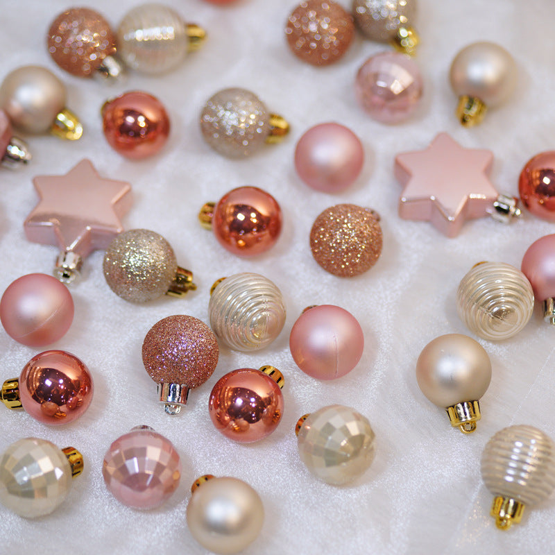 Christmas tree decoration 3cm light gold Christmas ball hanging pendant Christmas combination ball - V.I.P Digital Presence