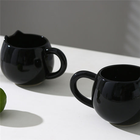 Adorable hand - painted cat - shaped ceramic mug, perfect for coffee or tea. - V.I.P Digital Presence
