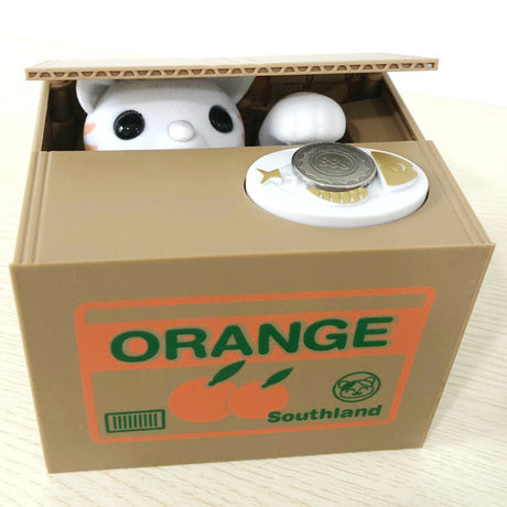 Automated Plastic Coin Bank in Panda/Cat Shape - Electronic Deposit, Savings for Kids, Great Gift - V.I.P Digital Presence