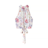 Fashionable and Sexy Halter Sleeveless Top with Floral Print Skirt - V.I.P Digital Presence