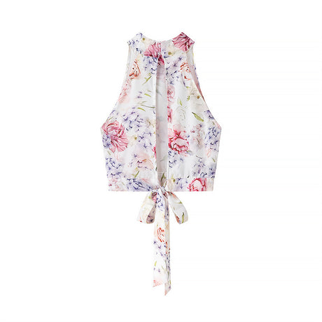 Fashionable and Sexy Halter Sleeveless Top with Floral Print Skirt - V.I.P Digital Presence