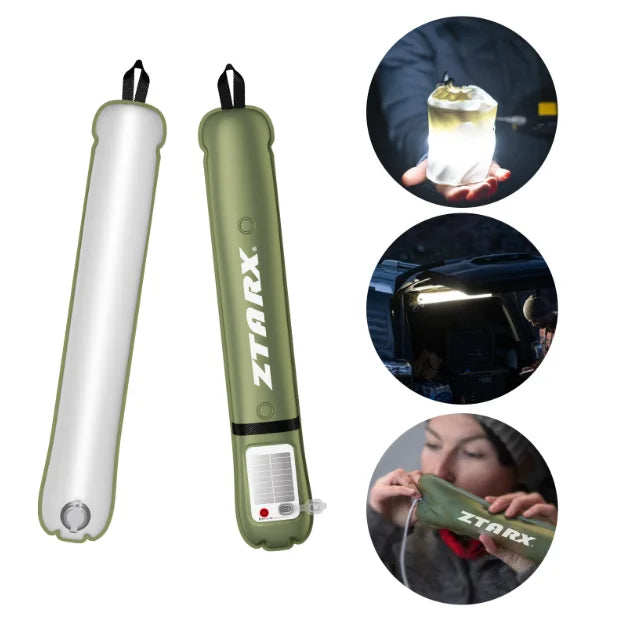 Outdoor folding inflatable camping light solar inflatable light waterproof magnetic suction column portable lantern - V.I.P Digital Presence