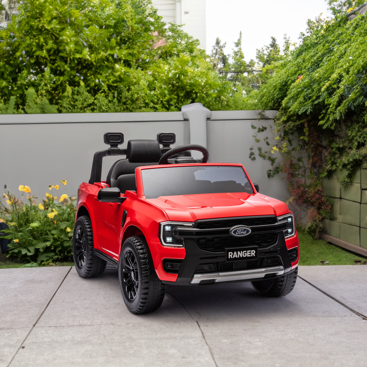 12V children's car remote control, authorized Ford Ranger, 2WD suitable for children aged 3-6. Red - V.I.P Digital Presence