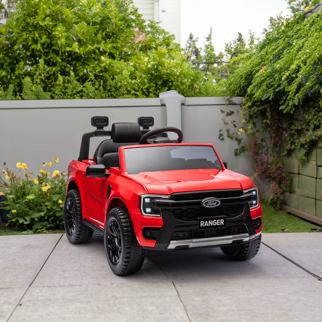 12V children's car remote control, authorized Ford Ranger, 2WD suitable for children aged 3-6. Red - V.I.P Digital Presence