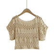 Fashionable and Sexy  Style Women's Round Neck Crochet Top with Loose Fit - V.I.P Digital Presence