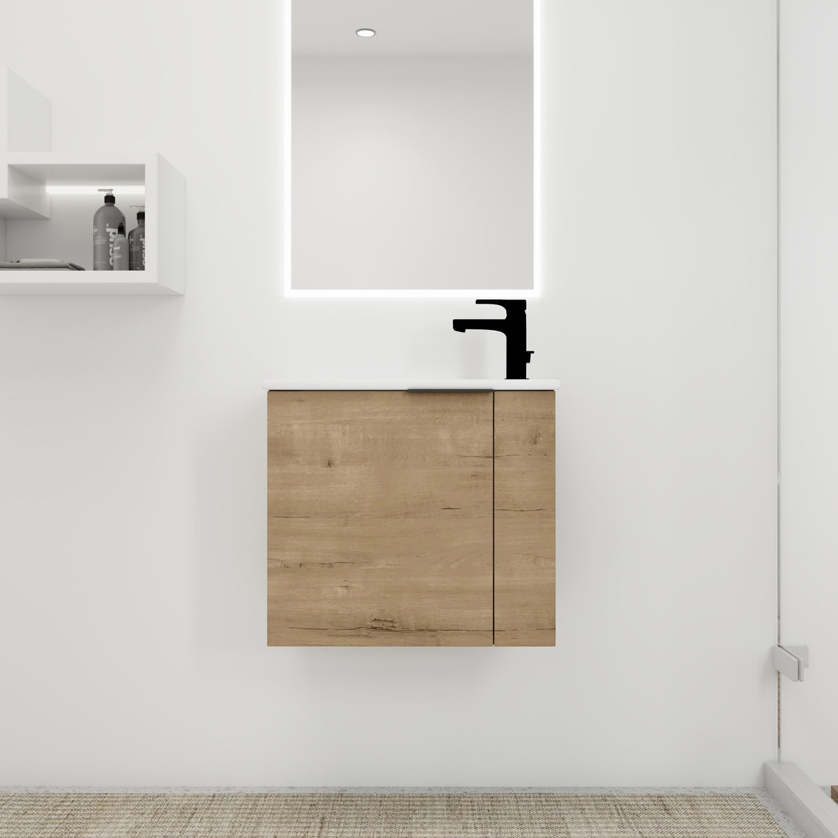 Bathroom Vanity with Sink 22 Inch for Small Bathroom,Floating Bathroom Vanity with Soft Close Door,Small Bathroom Vanity with Sink, 22x13 (KD-Packing) - V.I.P Digital Presence