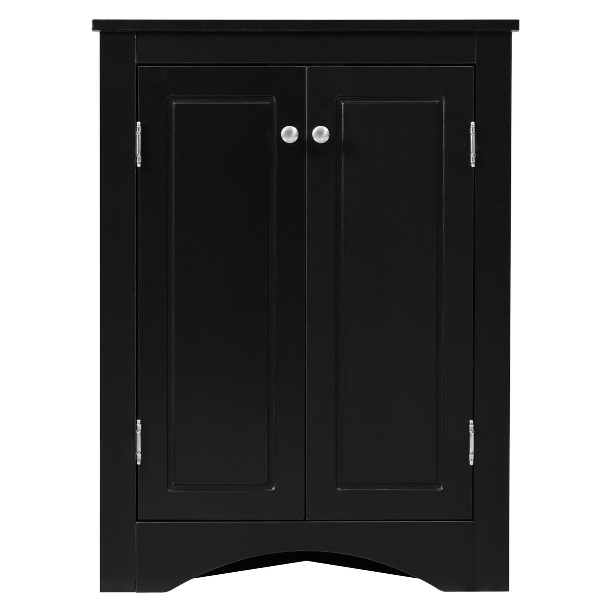 Black Triangle Bathroom Storage Cabinet with Adjustable Shelves, Freestanding Floor Cabinet for Home Kitchen - V.I.P Digital Presence