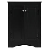 Black Triangle Bathroom Storage Cabinet with Adjustable Shelves, Freestanding Floor Cabinet for Home Kitchen - V.I.P Digital Presence