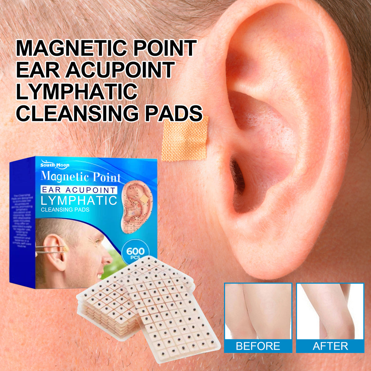 Magnetic Point Ear Acupoint lymphatic Cleansing Pads, Relieve Lymphatic Swelling Body Sculpting Body Care Ear Point Patch - V.I.P Digital Presence