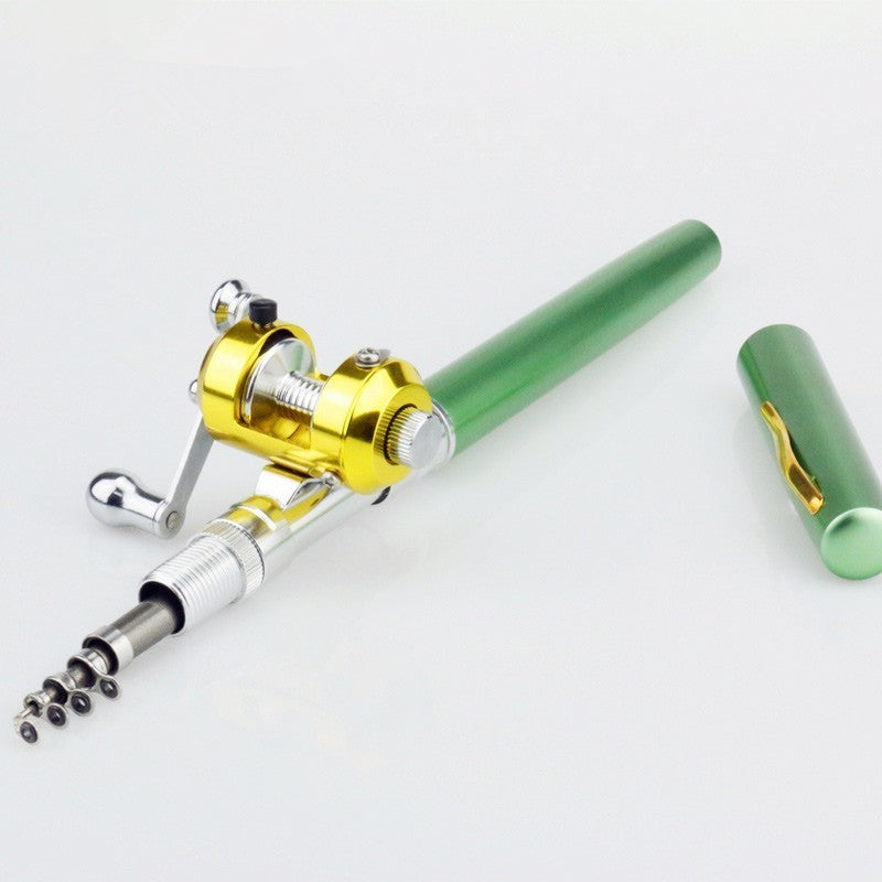 Portable Pocket Telescopic Mini Fishing Rod Pole Pen Shape Folded Fishing Rod With Reel Wheel For Outdoor River Lake Fishing - V.I.P Digital Presence