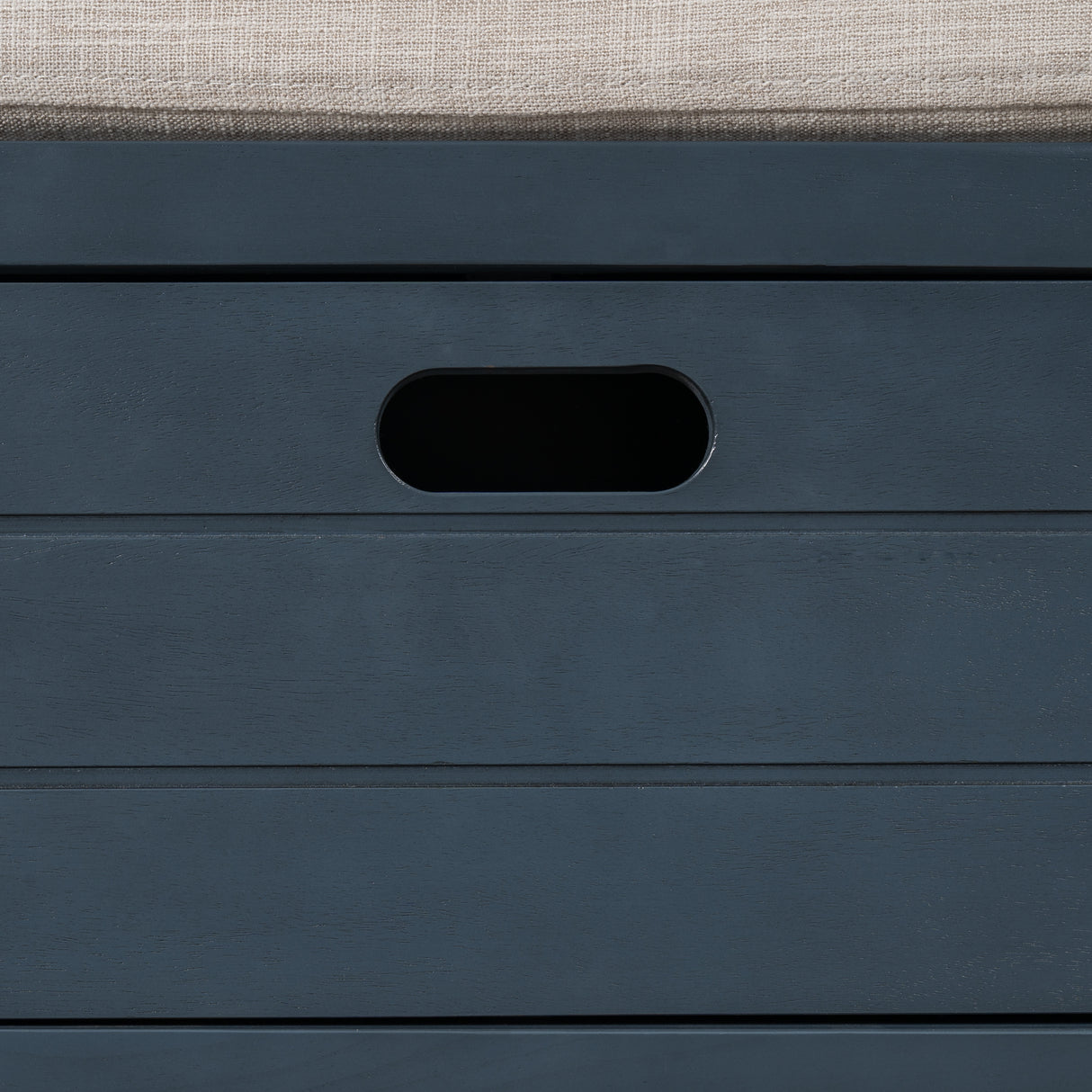 TREXM Storage Bench with Removable Basket and 2 Drawers, Fully Assembled Shoe Bench with Removable Cushion (Navy) - V.I.P Digital Presence
