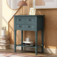 TREXM Narrow Console Table, Slim Sofa Table with Three Storage Drawers and Bottom Shelf for Living Room, Easy Assembly (Navy) - V.I.P Digital Presence