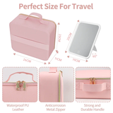 Light Up Box Vanity Organizer Portable Makeup Bag Mirror With Led Light - V.I.P Digital Presence