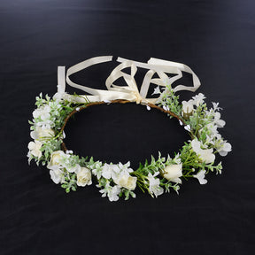 Spring flower wreath fresh simulation flower headdress green plants flowers wedding flower wreath - V.I.P Digital Presence