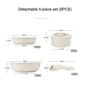 Detachable cookware set, pot, wheat rice stone, flat bottomed pan, non stick pan, frying pan, household handle - V.I.P Digital Presence