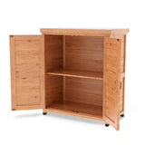 Potting Bench with Storage Cabinet and Metal Table Top for Outdoor Patio,Outdoor Work Station Table - V.I.P Digital Presence