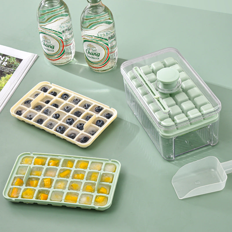 Press Type Ice Cube Ice Box Refrigerator Ice Cube Artifact Silicone Mold With Cover Household Sealed Food Grade Ice Maker - V.I.P Digital Presence