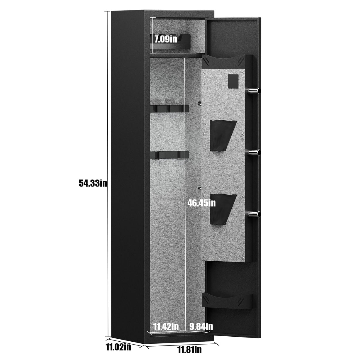 3-4 rifle and handgun safes, quick fingerprint with detachable rack and 2 adjustable gun slots - V.I.P Digital Presence
