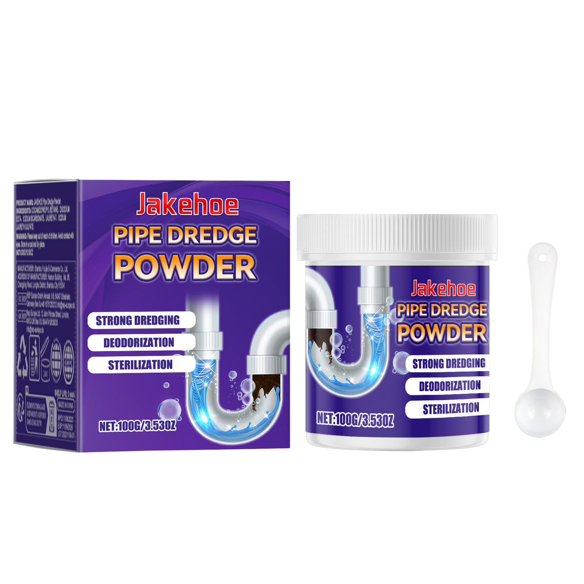 JAKEHOE Pipe Dredge Powder, Household Kitchen And Bathroom Drain Water Clogging Dredging Deodorizing Pipe Cleaning Powder - V.I.P Digital Presence