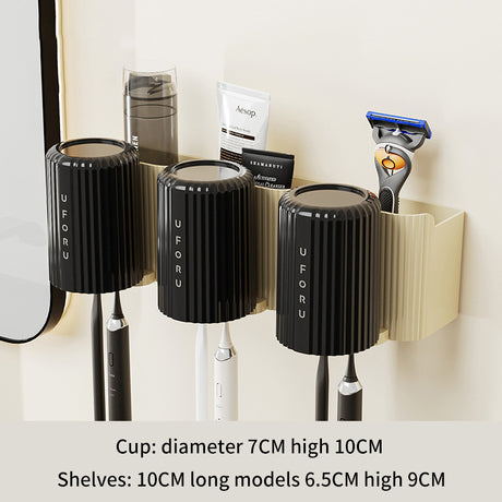 Toothbrush rack perforated free wall mounted bathroom mouthwash cup rack storage rack - V.I.P Digital Presence