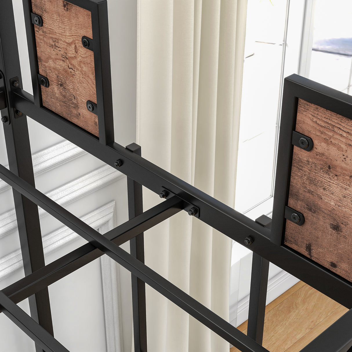 Bunk Bed Twin Over Twin Size Metal Bunk Bed with Ladder and Full-Length Guardrail Metal Bunk Bed Black - V.I.P Digital Presence