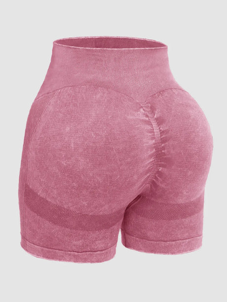 Washed High Waist Active Shorts - V.I.P Digital Presence