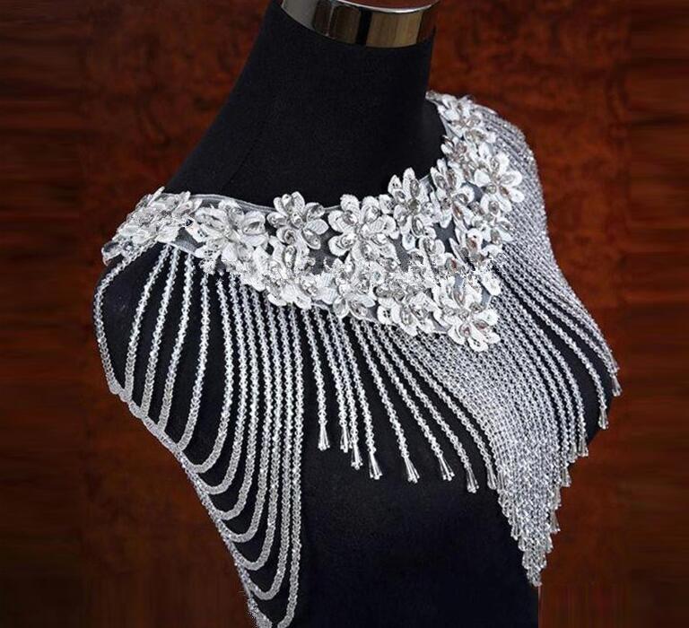 White Bolero Appliques Crystals Wedding Wrap Wedding Bolero Made in China Wedding Accessories Evening Dress - V.I.P Digital Presence