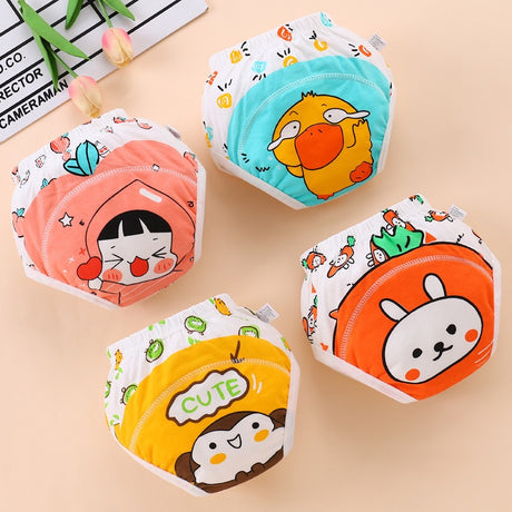 Learning pants, baby rings, diapers, cartoon prints, baby girls and boys training pants, cotton absorbent - V.I.P Digital Presence