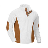 European men's casual stand up collar long sleeved corduroy sweatshirt with pit stripe - V.I.P Digital Presence