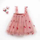New embroidered mesh suspender dress for girls strapless fluffy princess dress - V.I.P Digital Presence