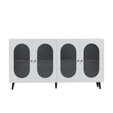 Modern Accent Sideboard Cabinet with Acrylic Doors, Freestanding Storage Cupboard Console Table for Kitchen Dining White - V.I.P Digital Presence