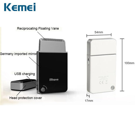 Kemei Mini Portable Men's Electric Shaver USB Charging Reciprocating Razor Beard Trimmer Shaving - V.I.P Digital Presence