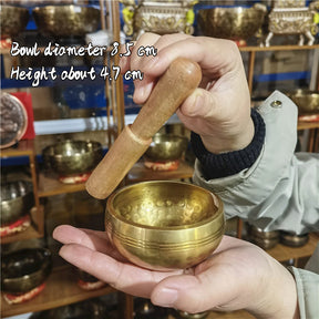 Tibetan brass singing bowl with Sanskrit – handmade meditation instrument for stress relief. - V.I.P Digital Presence